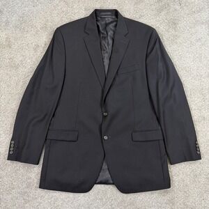 Lauren Ralph Lauren 100% Wool‎ Blazer 42L Black Two Button Suit Jacket Classic